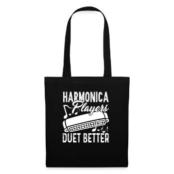 Harmonica Player Duet Better - Tote Bag - black - Front