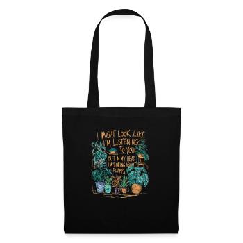 Dans mes pensées avec mes plantes - Sac en tissu - noir - Devant