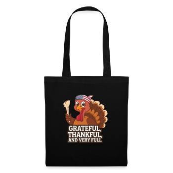 Lustiger Thanksgiving Truthahn - Stoffbeutel - Schwarz - Vorne