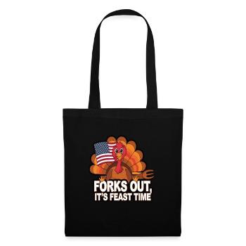 Dinde drôle de Thanksgiving - Sac en tissu - noir - Devant