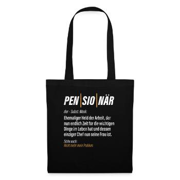 Légende de la retraite Drôle de pension Pension Retraité - Sac en tissu - noir - Devant