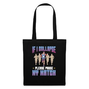 Marathon Collapse Pause My Watch Jogging - Tote Bag - black - Front