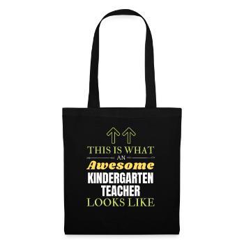 Voici à quoi ressemble un enseignant de maternelle génial - Sac en tissu - noir - Devant