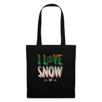 I Love Snow - Stoffbeutel - Schwarz - Vorne