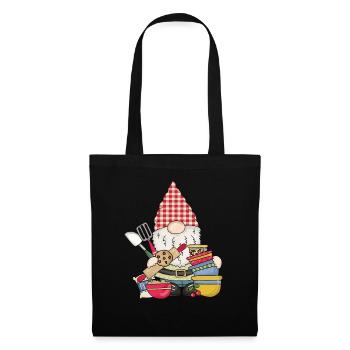 Bäcker Bäckerin Hobbybäcker Backen Wichtel Gnom - Stoffbeutel - Schwarz - Vorne