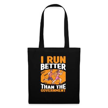 Le marathon de jogging est meilleur que le gouvernement - Sac en tissu - noir - Devant