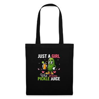Just A Girl Who Loves Pickle Juice Cucumber Vegan - Stoffbeutel - Schwarz - Vorne