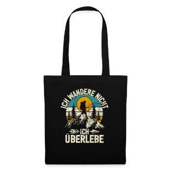 Berge Natur Bergsteigen Alpen Klettern Wandern - Stoffbeutel - Schwarz - Vorne