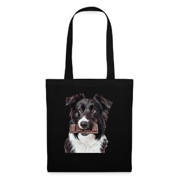 Border Collie - Sac en tissu - noir - Devant