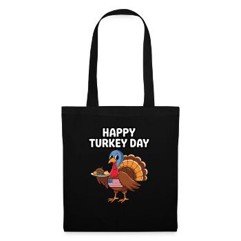 Dinde drôle de Thanksgiving - Sac en tissu - noir - Devant