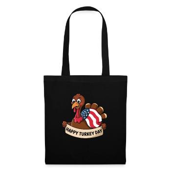 Dinde drôle de Thanksgiving - Sac en tissu - noir - Devant