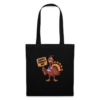 Lustiger Thanksgiving Truthahn - Stoffbeutel - Schwarz - Vorne
