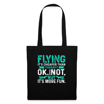 Pilot Flying Is Cheaper Than Therapy - Tote Bag - black - Front