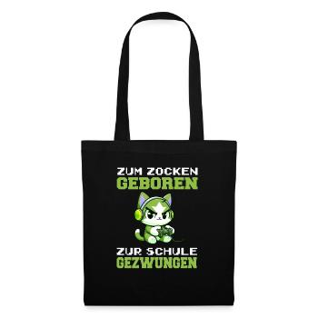 Born to gamble, forced to school, cat - Tote Bag - black - Front