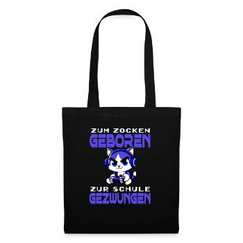 Born to gamble, forced to school, cat - Tote Bag - black - Front
