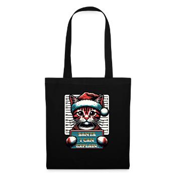 Santa Claus Christmas Funny Cats Mugshot - Tote Bag - black - Front
