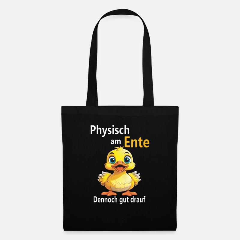 Physisch am Ente - Stoffbeutel - Schwarz
