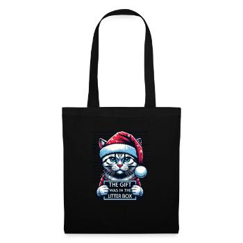 Père Noël Noël Drôle de chats Mugshot - Sac en tissu - noir - Devant
