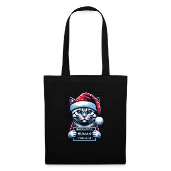Père Noël Noël Drôle de chats Mugshot - Sac en tissu - noir - Devant