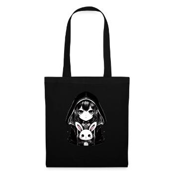 Goth Bunny Anime Girl Kawaii Gothic Creepy - Tote Bag - black - Front