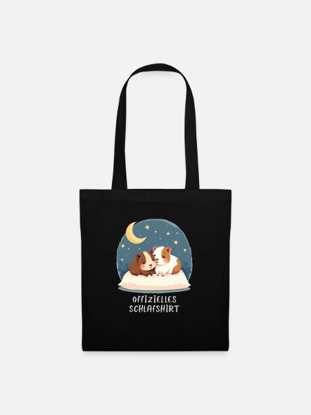 Offizielles Schlafshirt Meerschweinchen - Stoffbeutel - Schwarz