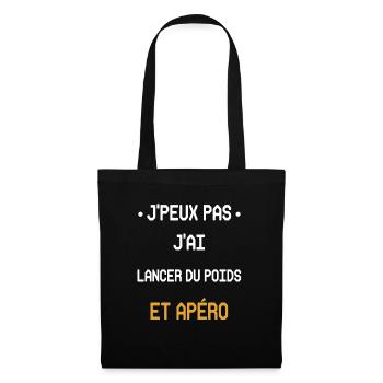 I can't I threw shot put and aperitif - Tote Bag - black - Front