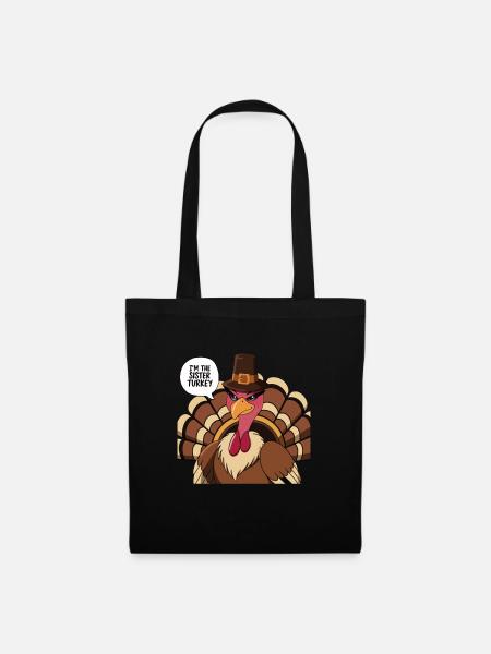 Lustiger Thanksgiving Truthahn - Stoffbeutel - Schwarz