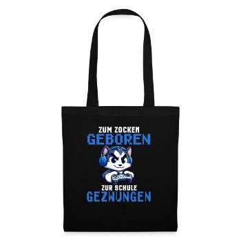 Born to gamble, forced to school, cat - Tote Bag - black - Front