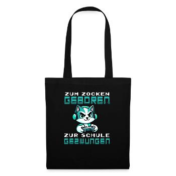 Born to gamble, forced to school, cat - Tote Bag - black - Front
