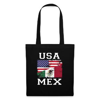 Mexiko Mexico Mexikaner Geschenk Flagge Fußball - Stoffbeutel - Schwarz - Vorne