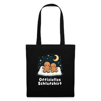 offizielles schlafshirt pärchen Lebkuchenmann-Kuch - Stoffbeutel - Schwarz - Vorne