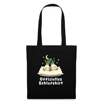 offizielles schlafshirt pärchen Zwiebel - Stoffbeutel - Schwarz - Vorne