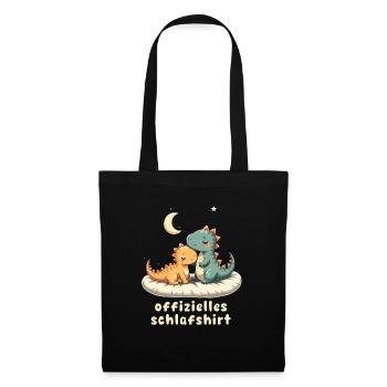 offizielles schlafshirt pärchen T-Rex - Stoffbeutel - Schwarz - Vorne