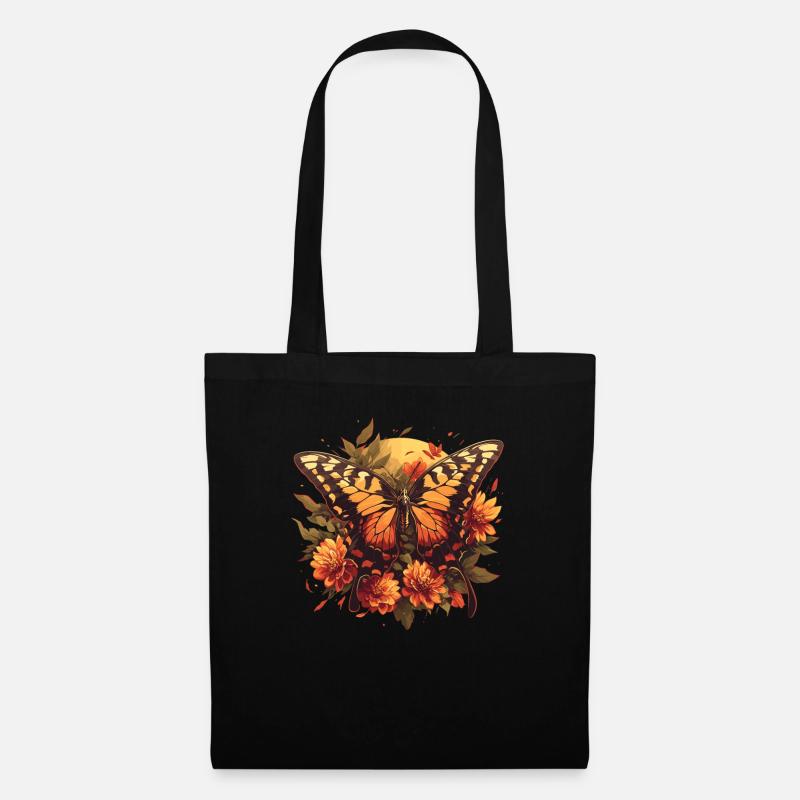 papillon papillons papillon papillon - Sac en tissu - noir