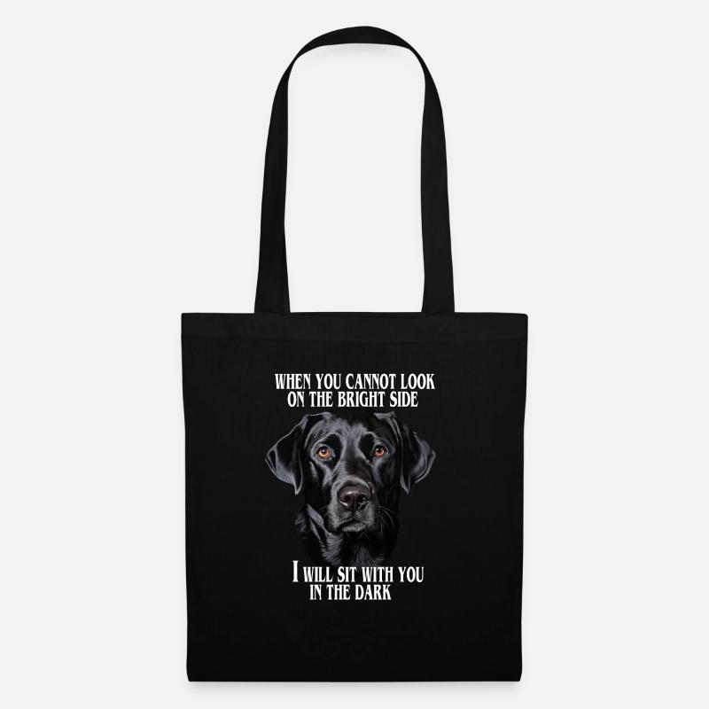 Schwarzer Labrador Zitat - Stoffbeutel - Schwarz