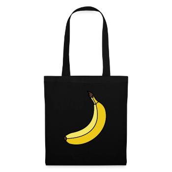Banane Verkleidung Fasching Bananen Karneval - Stoffbeutel - Schwarz - Vorne