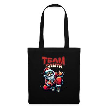 Santa Claus is dancing on xmas Christmas funny - Stoffbeutel - Schwarz - Vorne