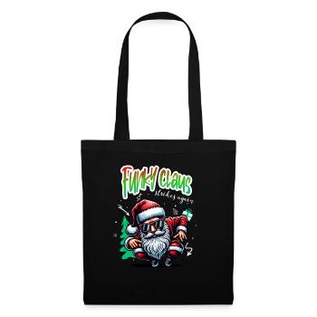 Santa Claus is dancing on xmas Christmas funny - Stoffbeutel - Schwarz - Vorne