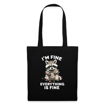 Funny Raccoon Christmas - Tote Bag - black - Front