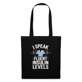 Infirmière en diabète - Sac en tissu - noir - Devant