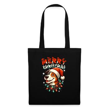 Noël Chien Joyeux Noël - Sac en tissu - noir - Devant