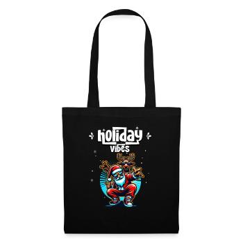 Santa Claus is dancing on xmas Christmas funny - Stoffbeutel - Schwarz - Vorne