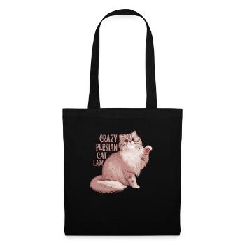 Crazy Persian Cat Lady Cat Kitten Mother - Stoffbeutel - Schwarz - Vorne