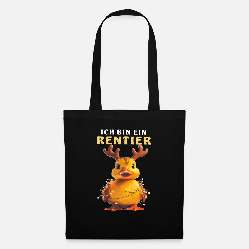 ENTE ICH BIN EIN RENTIER - Stoffbeutel - Schwarz