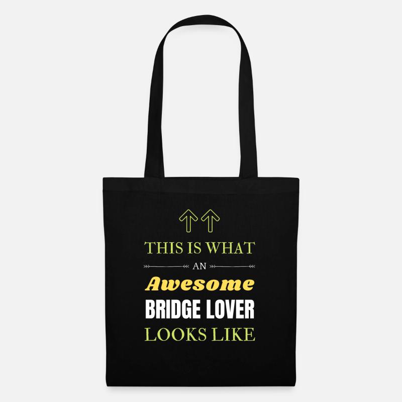 So sieht ein großartiger Bridge-Liebhaber aus - Stoffbeutel - Schwarz