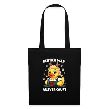 Rentier war ausverkauft Weihnachten Elch Spruch - Stoffbeutel - Schwarz - Vorne