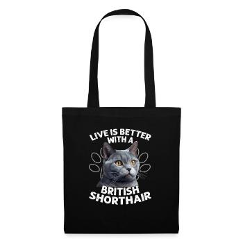 Vivre c’est mieux avec un chaton British Shorthair Own - Sac en tissu - noir - Devant