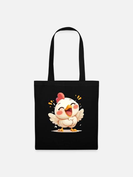 Rooster Hähne Hahn - Stoffbeutel - Schwarz