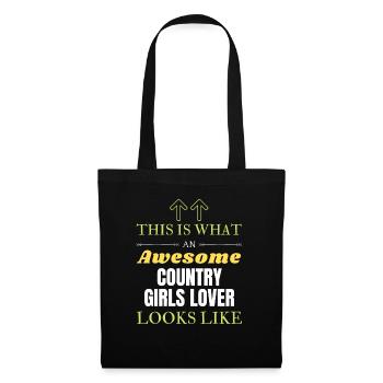 So sieht ein toller Country-Girls-Liebhaber aus - Stoffbeutel - Schwarz - Vorne