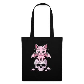 Kawaii Chat Pastel Goth Mignon Effrayant - Sac en tissu - noir - Devant